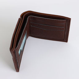 Портмоне мужское без застёжки, коричневое