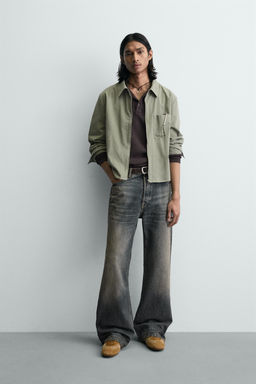 SOBRECAMISA CROPPED FIT CREMALLERA / Verde