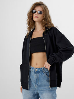 Толстовка женская черная на молнии - Mark formelle фото 7