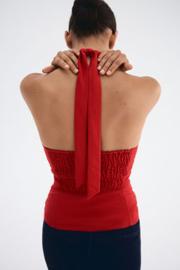 Top halter en mezcla de lino - H&m фото 5
