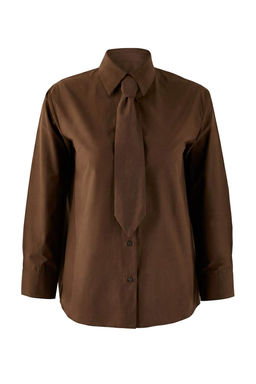 Kahverengi Kravatl? Genis Kesim Gomlek TWOAW26GO00142