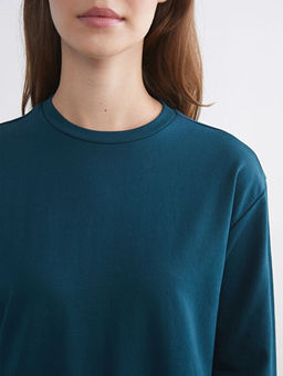 Bisiklet Yaka Sweatshirt Elbise