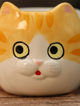 Кружка керамическая iLikeGift Ginger cat, orange (410 мл)