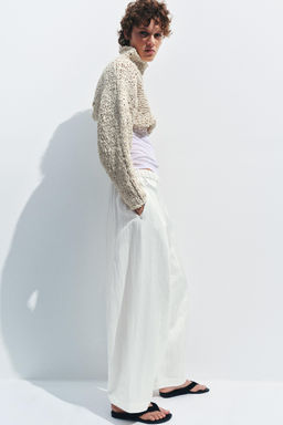PANTAL?N BARREL FLUIDO ZW COLLECTION / Blanco roto - Zara фото 14