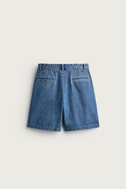 BERMUDA DENIM REGULAR FIT PLIEGUES / Azul medio - Zara фото 7