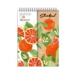 Скетчпад 125х150 мм, 40 л, блок - белый офсет, крафт-бумага 80 г/м?, арт. 62774 СОЧНЫЕ АПЕЛЬСИНЫ