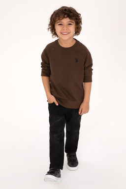 Erkek _ocuk Kahverengi Basic Sweatshirt Sepette S_rpriz _ndirim - U.s. polo assn фото 7