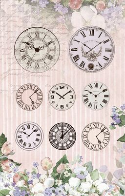 Love2art бумага рисовая KPR/R 32 x 22 см СК/Распродажа 0066  Циферблаты