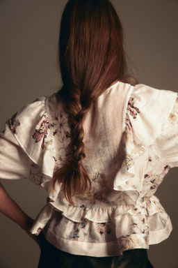 Top en mezcla de lino con peplum - H&m фото 3