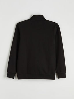 Dik Yaka Erkek Fermuarl? Sweatshirt