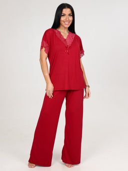 033 ДОМАШНИЙ КОСТЮМ ЖЕНСКИЙ (брюки) (Бордовый)