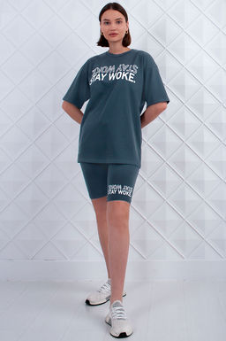 Арт. 5733 Костюм с велосипедками 42-50 (5 шт) Цвет:верх-хаки, низ-хаки