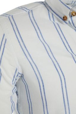 TRENDYOL MAN Beyaz Slim Fit Dugmeli Yaka Ince Cizgili Gomlek TMNSS20GO0092 - Trendyolmilla фото 4