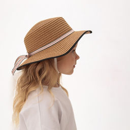 Шляпа для девочки MINAKU «Леди», размер 52-54, бежевая