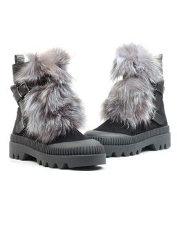04-M20-5046 Ботинки зимние женские (натуральная замша, натуральный мех) - Фабричный китай фото 14