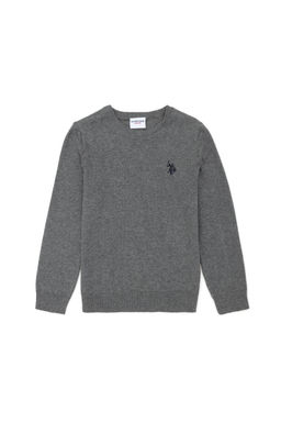 Свитер U.S. Polo Assn для мальчиков из хлопка серый меланж  фото 13