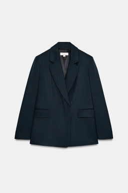 OVERSIZE DOUBLE-BREASTED TWILL BLAZER - Zara фото 7