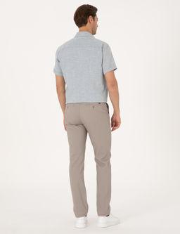 Ta_ Regular Fit Beli Lastikli Kanvas Pantolon