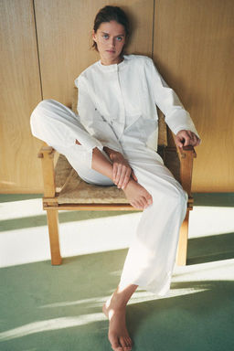 LACE TRIM COTTON PYJAMA BOTTOMS