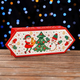 Цена за 5 шт. Подарочная коробка Конфета танцы под елкой, 10 х 20 х 4,3 см