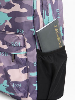 Рюкзак школьный на молнии, с карманами, с принтом, размер 30?13?42 см, тёмно-синий/чёрный