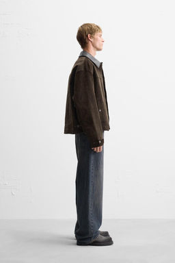 LEATHER CONTRAST COLLAR JACKET - Zara фото 4