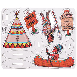 Игровой набор "Дикий запад" (дерево) крафтовая коробка