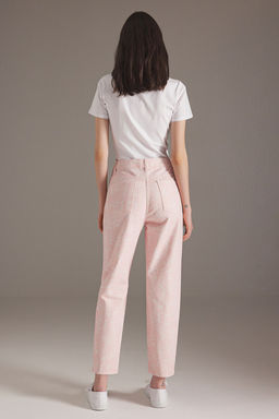Pembe Sal Desenli Yuksek Bel Mom Jeans TWOSS25JE00237 - Trendyolmilla фото 4