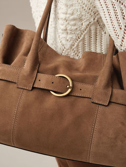 Замшевая сумка Vivienne DBR 31169 серо-коричневый