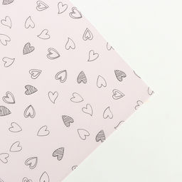 Цена за 10 шт. Бумага упаковочная тишью, Сердечки, 50 см ? 70 см 17 грамм, розовая