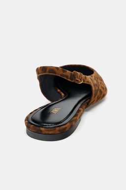 ANIMAL PRINT LEATHER SLINGBACK SHOES - Zara фото 6