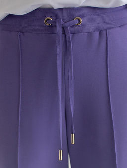 Прямые трикотажные брюки на резинке из футера двухнитки эластичные - Vilatte фото 2