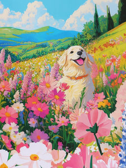 Пакет подарочный ламинированный «Поле цветов», 18×22.3×10 см