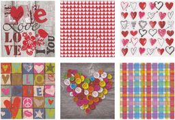 Love2art салфетки бумажные АССОРТИ 3х слойные SDD 33 x 33 12 шт. Набор №1216-10 Романтика