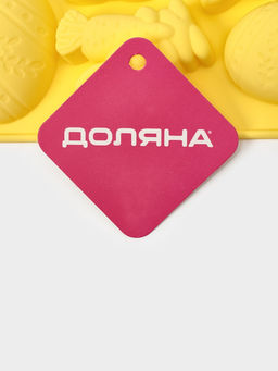 Форма для выпечки Доляна «Пасха», силикон, 7 ячеек, 18.5×14.5×2.5 см, жёлтая
