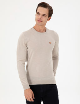 Erkek Slim Fit Bisiklet Yaka Ta_ Melanj Kazak - U.s. polo assn фото 3