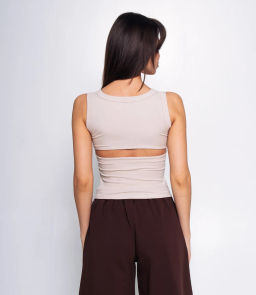 Топ #КТ173 (1), светло-бежевый