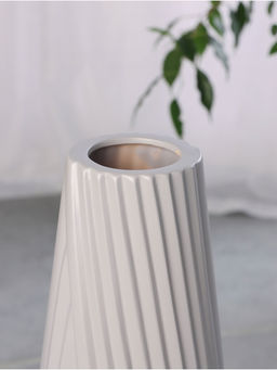 Ваза напольная «Айко», 58×13 см, керамика, серая