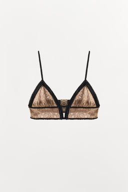 LACE BRA WITH FLORAL EMBROIDERY AND BEADING - Zara фото 3