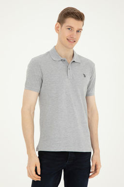 Мужская серая меланжевая базовая футболка - U.s. polo assn фото 10