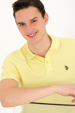 U. S. Polo Assn Мужская светло-желтая базовая футболка с воротником-поло
