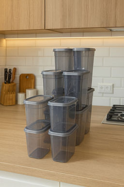 12li Plastik Etiketli Saklama Kab? Seti 4x( 1900ml, 1500ml, 1150ml )TPHSS25SKB00001 - Trendyolmilla фото 2