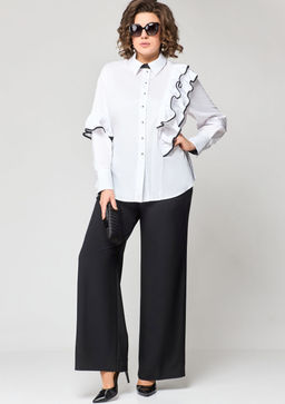 Блуза EVA GRANT 7136-1 белый с черным