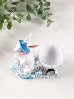 Фигурка-подставка для мелочей полистоун «Зайка с тележкой», 12.5×12×6 см