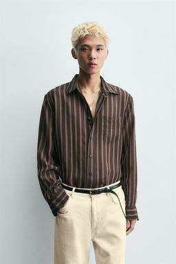 CAMISA FLUIDA RAYAS / Marr?n - Zara фото 2