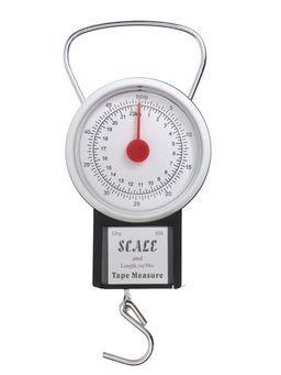 Весы-безмен механические, до 22 кг, с рулеткой, цена деления 250 г, чёрные