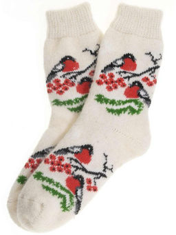 Носки женские "Два снегиря на рябине" 7611-6