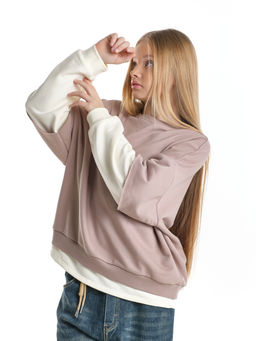 Толстовка для девочки 22-8047 бежевый