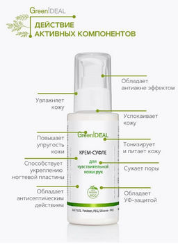 Крем-суфле для чувствительной кожи рук (натуральный) - Greenideal фото 3