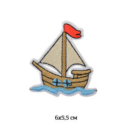Термоаппликации арт.TBY-2118 Кораблик 6х5,5см 10 шт